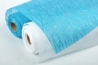 Nonwoven glitter 37,5 cm, 4,6 m, bl